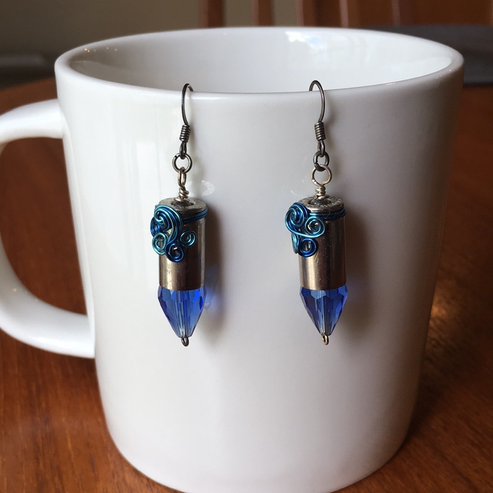 Handmade Earrings From Repurposed Bullet Shell Casings